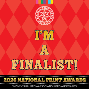 I’m a finalist banner from the Visual Media Association for the 2026 National Print Awards, for Industry Woman of the Year